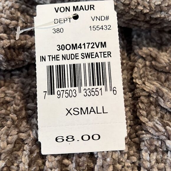 Blank NYC In The Nude Turtleneck Cropped Cable Knit Sweater Size XS NWT - Picture 8 of 10